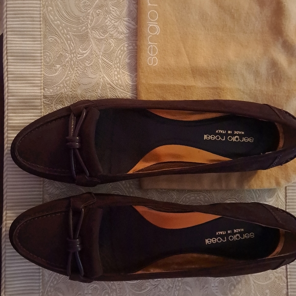 Sergio Rossi Brown Suede Flats 9.5 Narrow - Picture 13 of 13